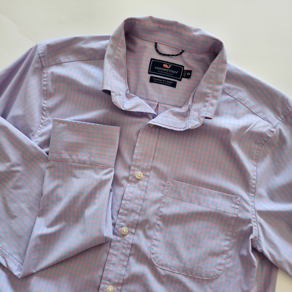 Vineyard Vines Classic Fit Performance Gingham Check Shirt Men's‎ XS